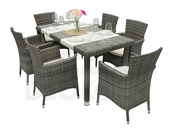 Garden rattan set MODENA II. 1+6 (grey)