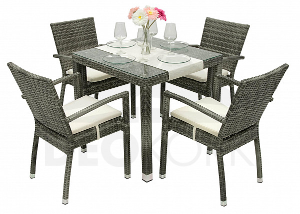 Garden rattan set NAPOLI I. 1+4 (grey)