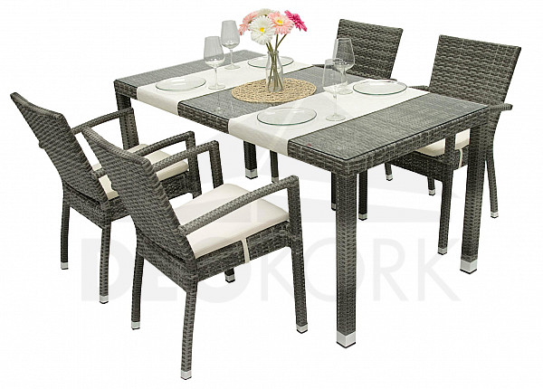 Garden rattan set NAPOLI II. 1+4 (grey)