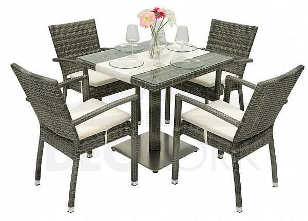 Garden rattan set GINA 1+4 (grey)