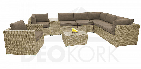 SEVILLA rattan variable set for 7 people (beige)