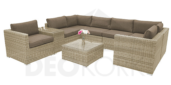 SEVILLA rattan variable set for 7 people (beige)