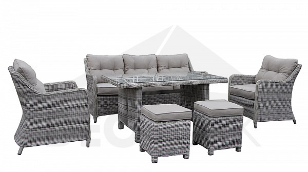 Rattan set PAOLA gray (FREE cushions)