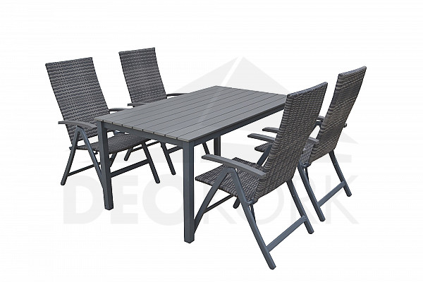 Garden rattan set CALVIN I. 1+4 (grey)