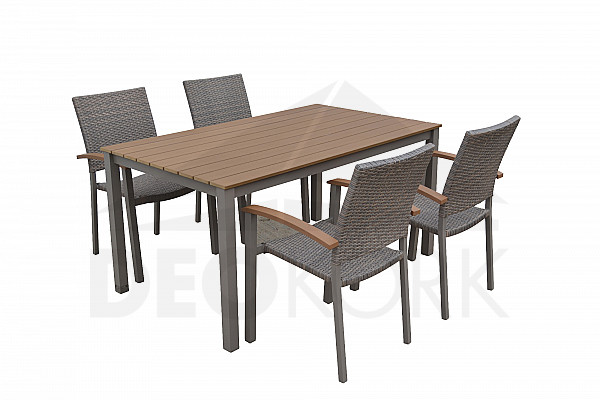 Garden rattan set CALVIN II. 1+4 (brown)