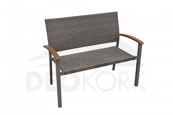 Garden rattan bench CALVIN (brown)