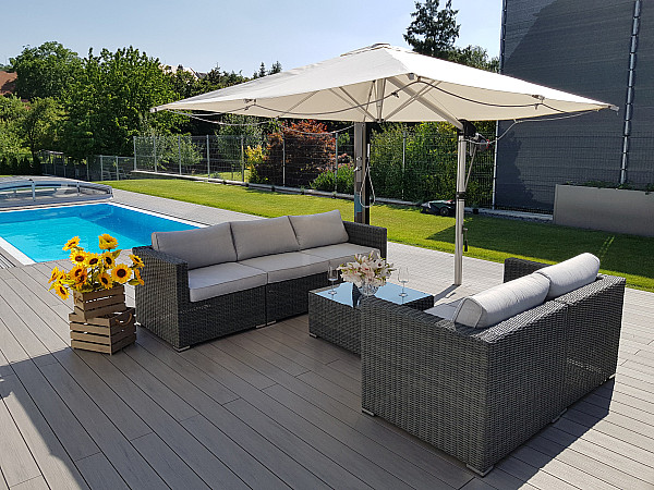 Rattan variable set SEVILLA for 5 people (anthracite)