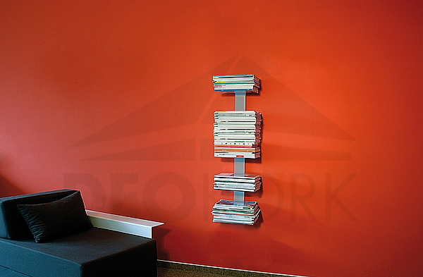 Bookcase for magazines 5 shelves RADIUS DESIGN (BOOKSBAUM MAGAZINE WELL SMALL silver 739C) silver