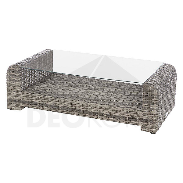 Rattan coffee table BORNEO LUXURY 122 x 62 cm (grey)