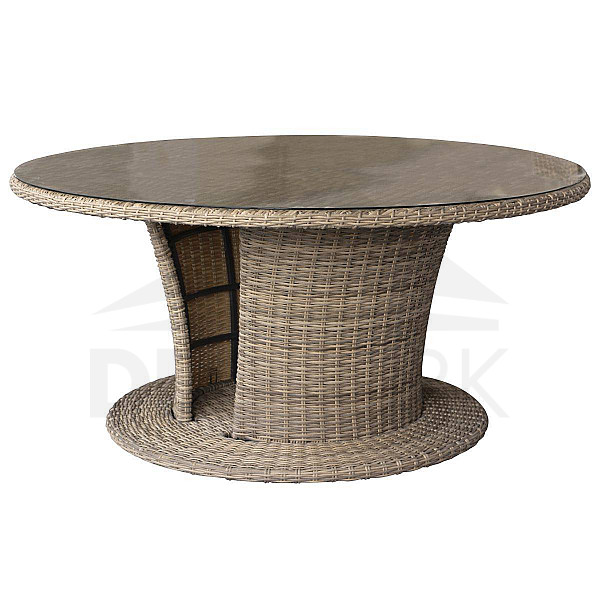 Rattan dining table BORNEO LUXURY diameter 160 cm (brown)