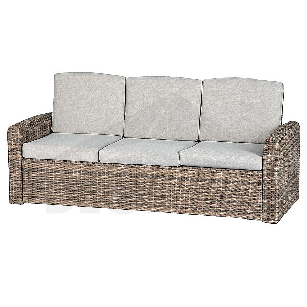 Rattan bench for 3 people SANTORINI (brown)