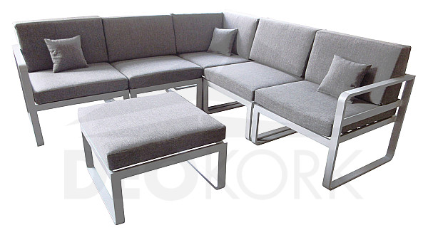 GRENADA aluminum corner set for 5-6 people