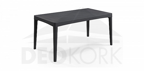 Artificial rattan garden table GIRONA 160x90 cm (anthracite)