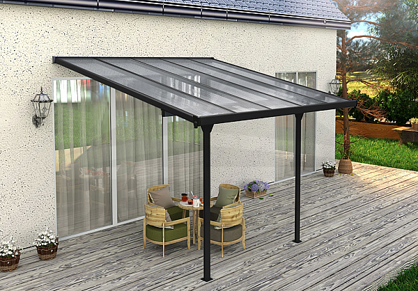 Pergola 314 x 305 cm (black + transparent polycarbonate)