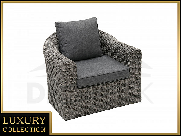 Rattan armchair BORNEO LUXURY (grey)