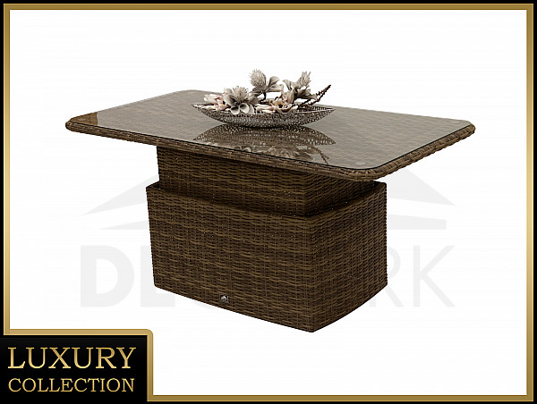 Rattan extendable dining/storage table 150 x 80 cm BORNEO LUXURY (brown)