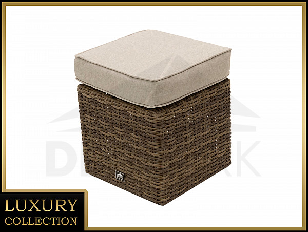 Rattan stool incl. padding 40 x 40 cm BORNEO LUXURY (brown)