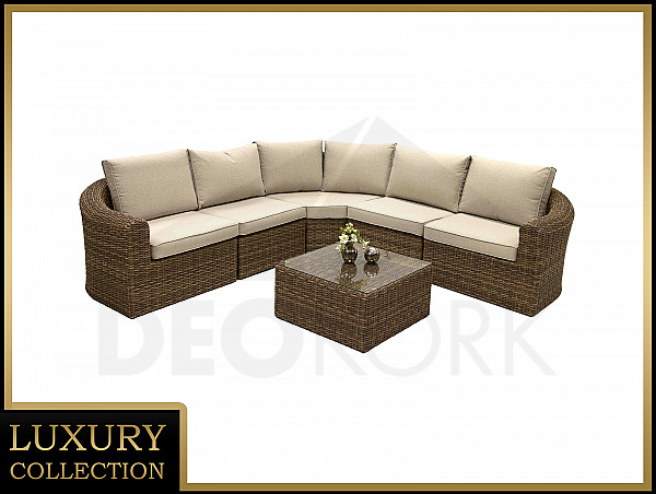 Rattan modular set corner BORNEO LUXURY (brown)