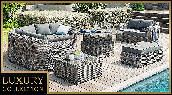 Rattan modular set BORNEO LUXURY for 8 people (grey)