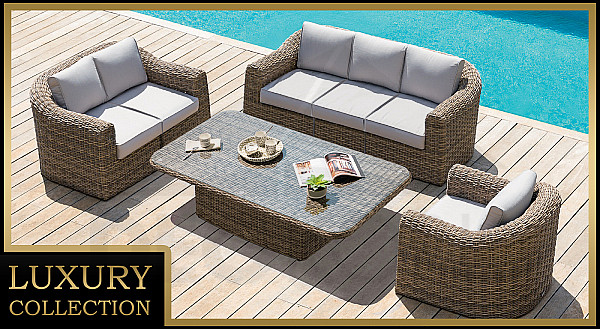 Rattan modular set BORNEO LUXURY for 6 people (brown)