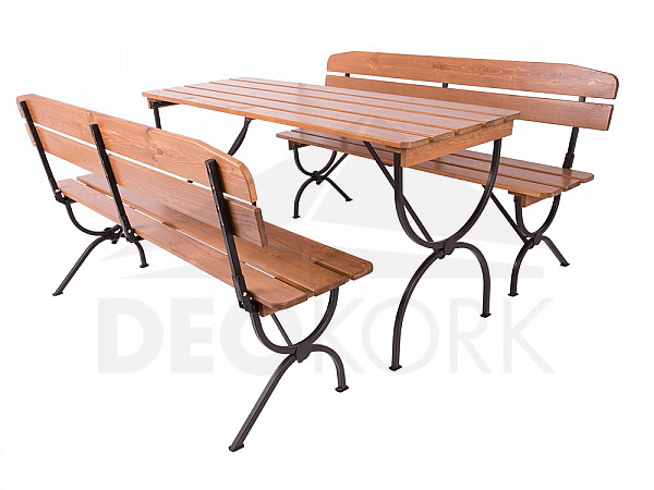 Wooden garden set NAXOS 1+2 (160 cm)