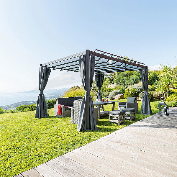 Garden aluminum gazebo FLORES 3.8x3 m