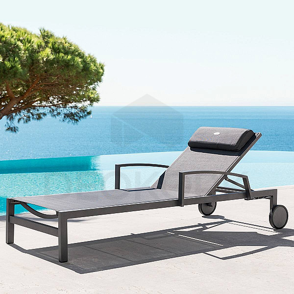 ADRIANA metal lounger (grey)