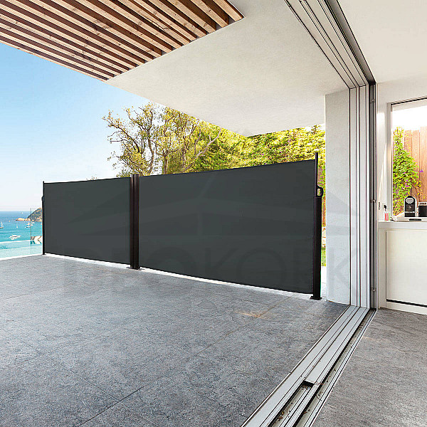 Aluminum screen with fabric 6 x 1.6 m (anthracite)