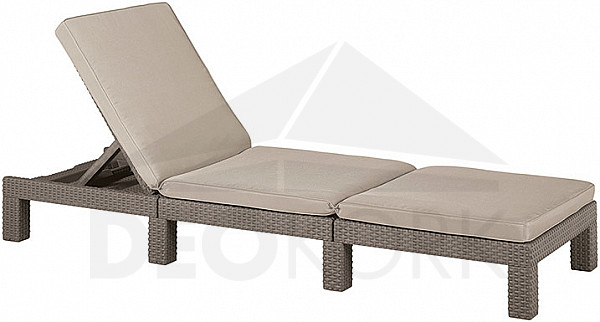 Artificial rattan garden deckchair DAYTONA (cappuccino)