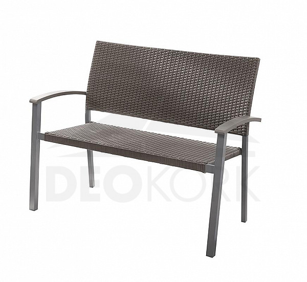 Garden rattan bench CALVIN (grey)