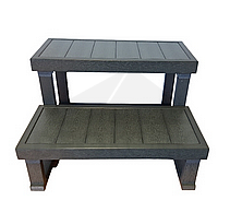 Steps to the hot tub - 2 steps (wood plastic/grey)