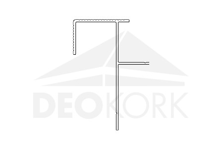 Finishing aluminum profile for stairs type S 9337, 25x40x6000 mm, TWINSON