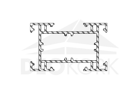 Aluminum supporting profile 9524, size 50x80x6000 mm, TWINSON