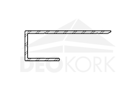 Start and end aluminum profile 9572, 17x50x3000 mm, TWINSON O-WALL