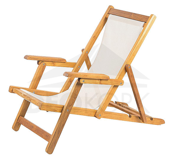 Garden teak deckchair BEACH