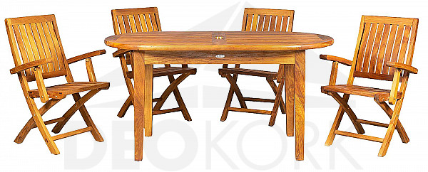 Teak garden set DANTE/DORIS 1+4