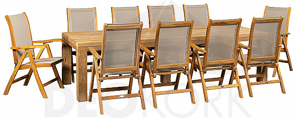 Garden teak set FLOSS/DIVA SET 1+10