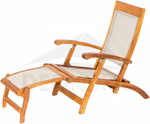 Garden teak folding sunbed LEVI