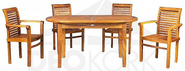 Teak garden set DANTE/NICE II. 1+4