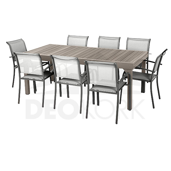 Aluminum set FLORENCE 1+8 (grey-brown)