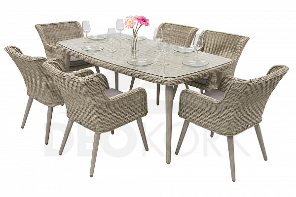 Garden rattan set VICTORIA 1+6 (beige)