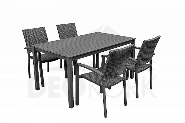 Garden rattan set CALVIN II. 1+4 (grey)