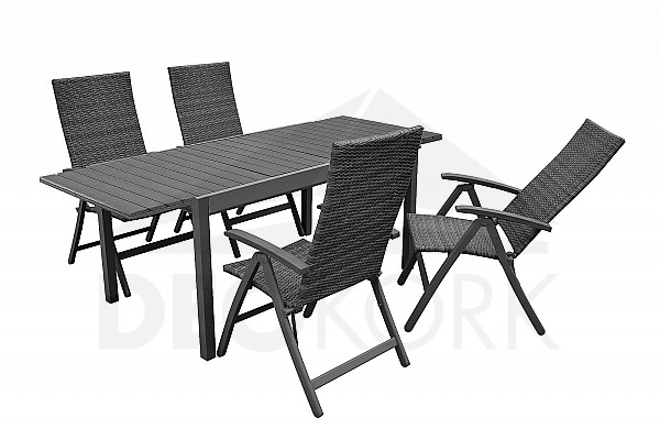 Garden rattan set CALVIN III. 1+4 (grey)