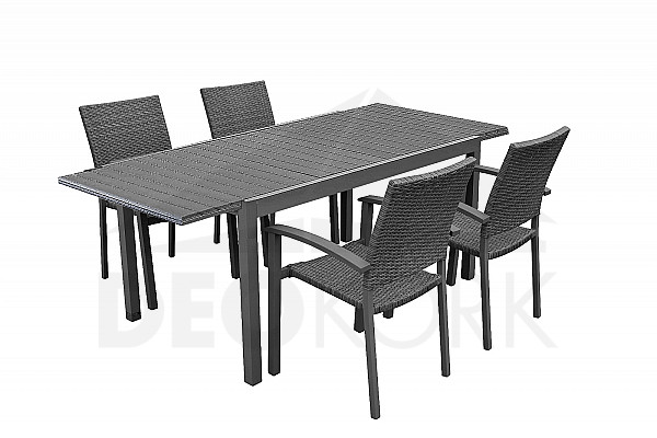 Garden rattan set CALVIN IV. 1+4 (grey)