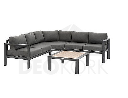 Aluminum corner set VANCOUVER for 5 people (grey)