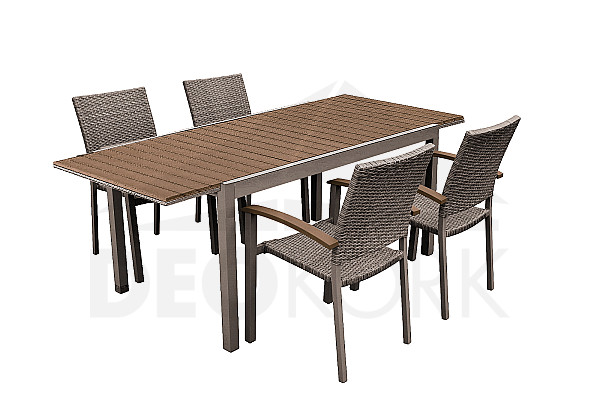 Garden rattan set CALVIN IV. 1+4 (grey-brown)