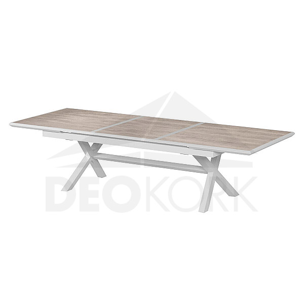 Aluminum table BERGAMO II. 250/330 cm (white)