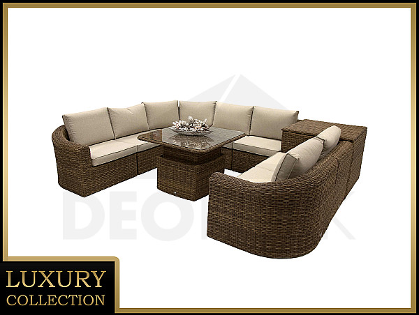 Rattan modular set BORNEO LUXURY for 7 people (brown)