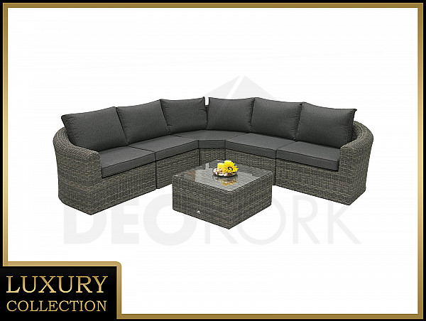 Rattan modular set BORNEO LUXURY for 5 people (grey)