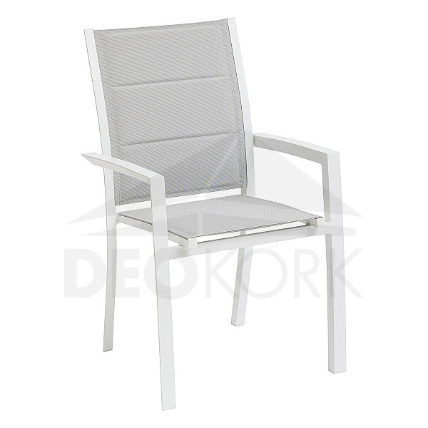 Aluminum armchair with fabric VERMONT (white)